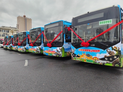 汉寿文旅“星”动长沙 主题公交载着“动物王国”启程(图2)